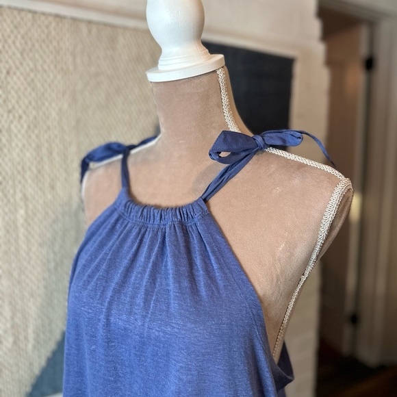NWT J.Crew 100% Linen Halter Tie Strap Flowy Tank Top - Picture 5 of 10